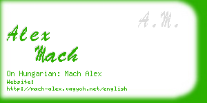 alex mach business card